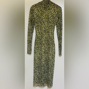 Women’s Baum Und Pferdgarten Sheer Turtleneck Yellow/Black Dress Size Small